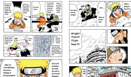 English translation of a Naruto page with color